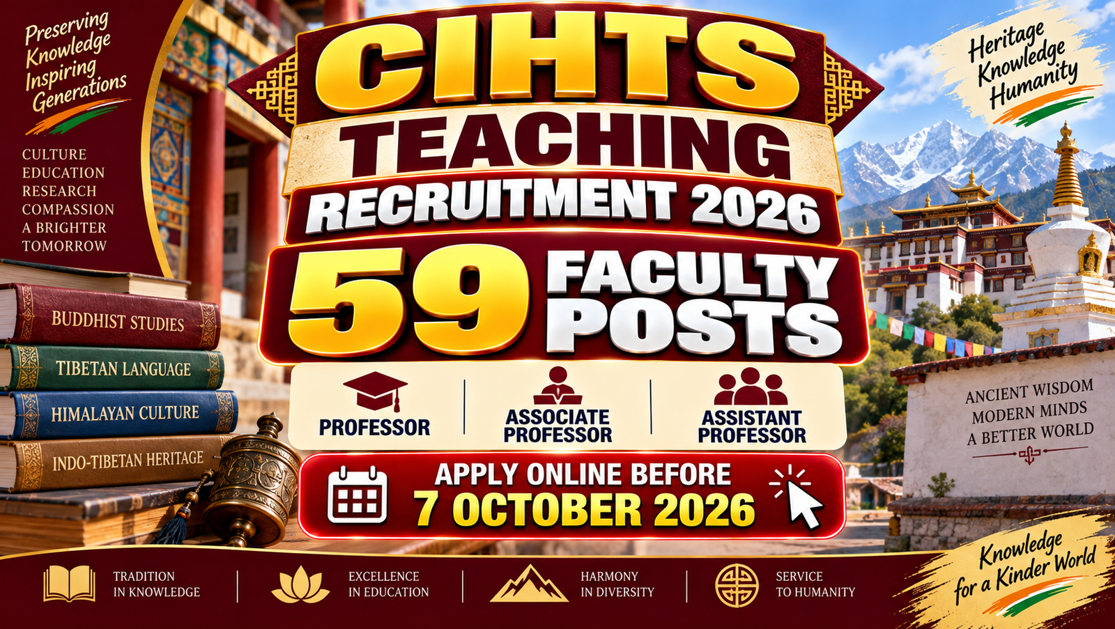 CIHTS Teaching Recruitment 2026 - Apply Online for 59 Faculty Posts