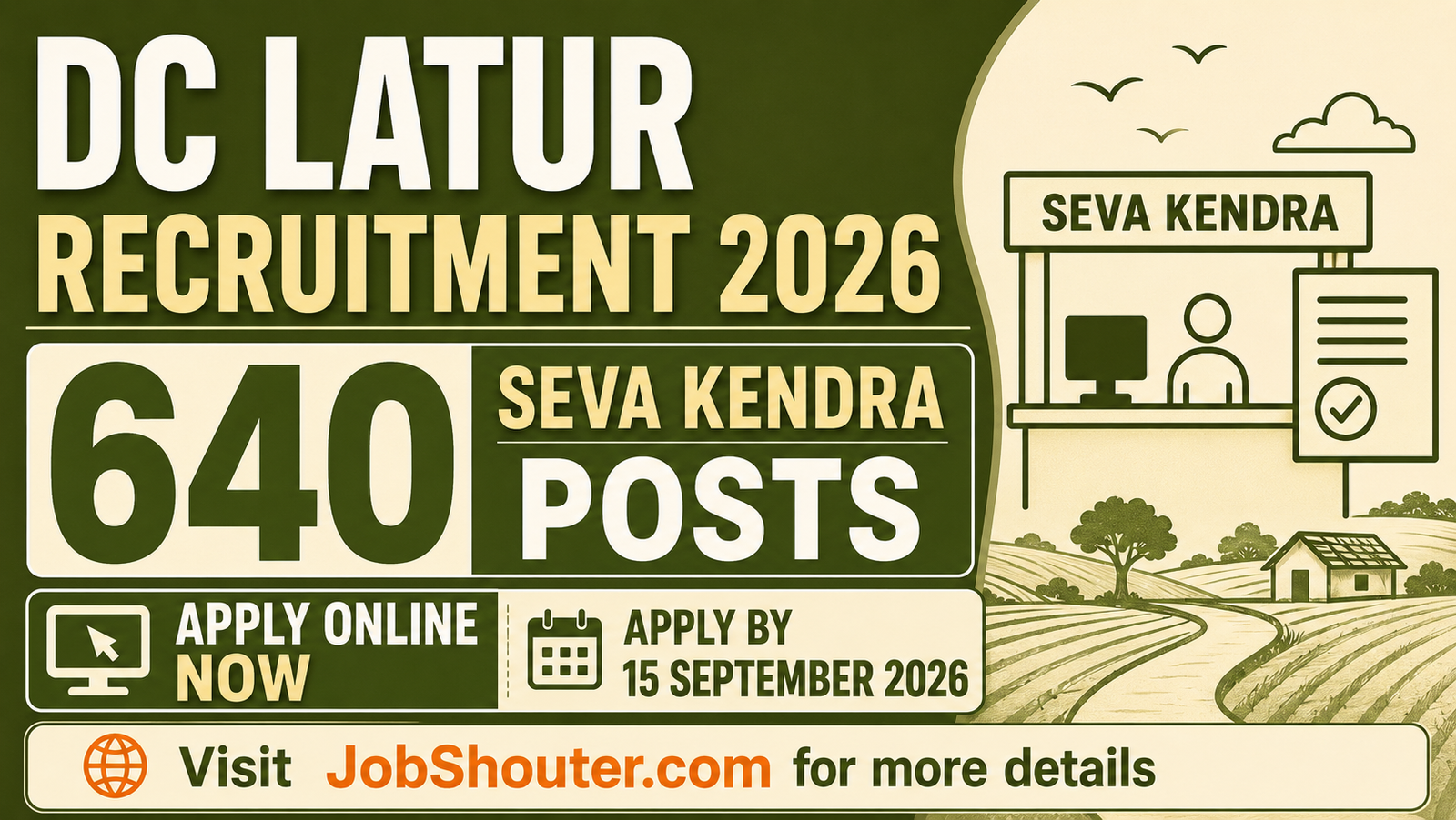 DC Latur Aaple Sarkar Seva Kendra Recruitment 2026 - Apply Online for 640 Posts
