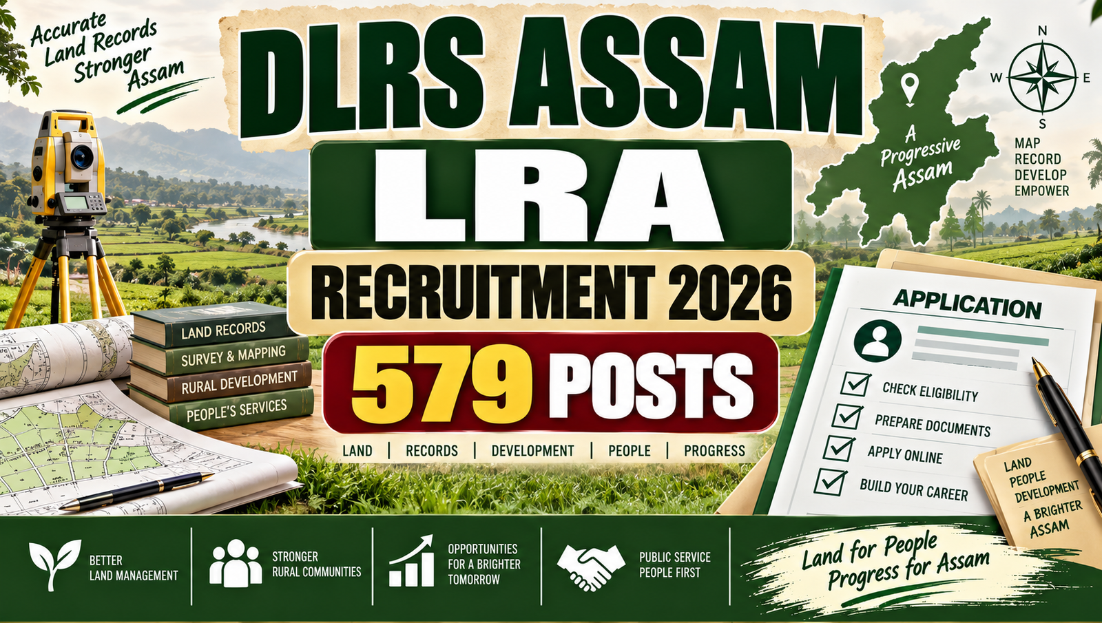 DLRS Assam Land Record Assistant Recruitment 2026 - Apply for 579 Posts