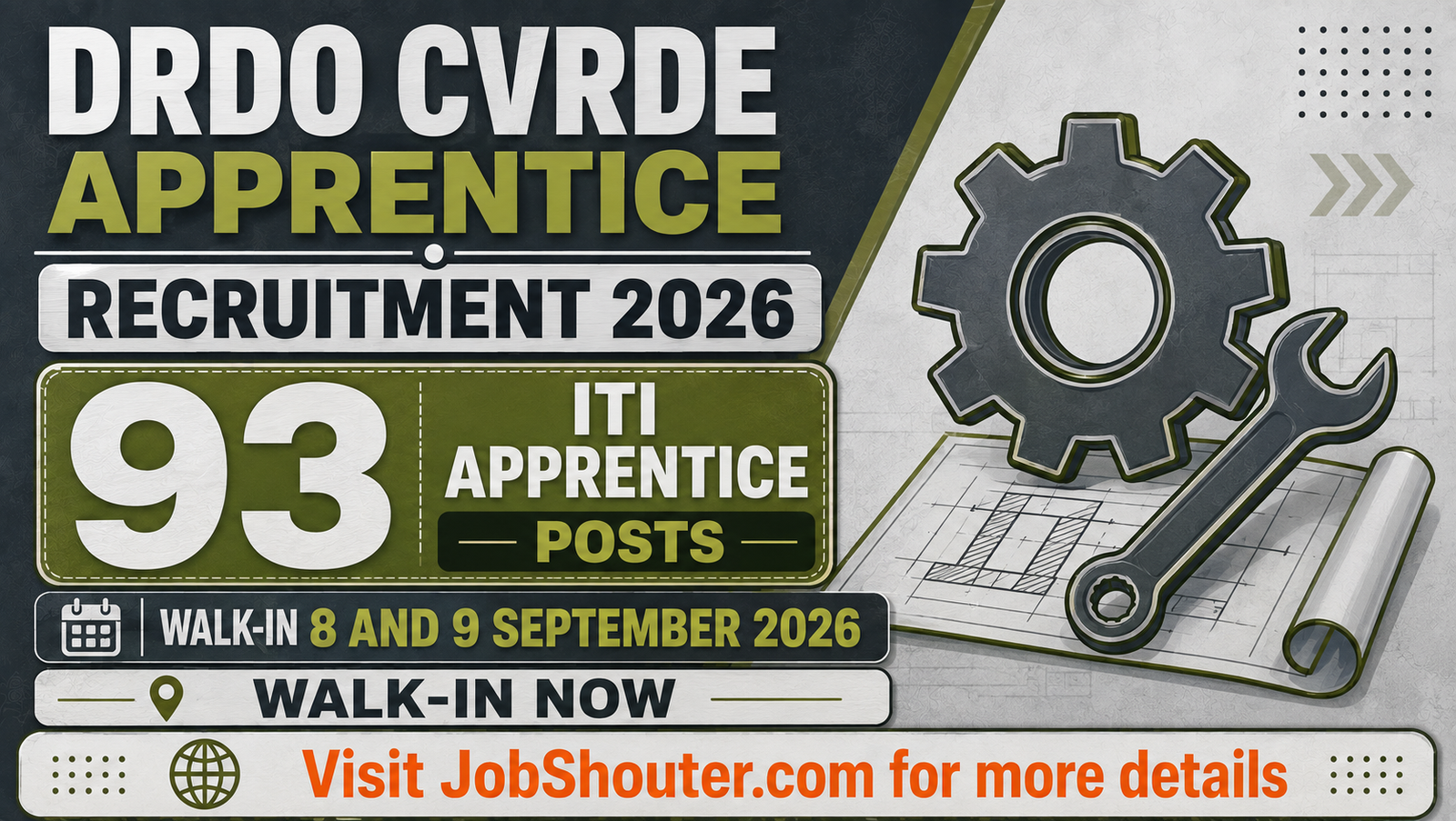 DRDO CVRDE ITI Apprentice Trainees Recruitment 2026 - Walk-in for 93 Posts