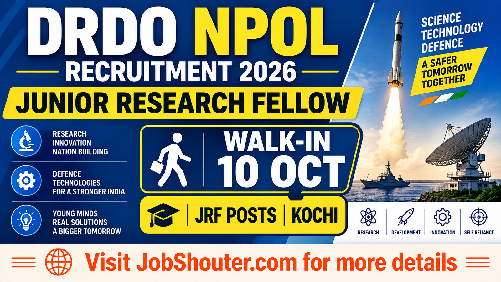 DRDO NPOL JRF Recruitment 2026 - Walk-in Interview
