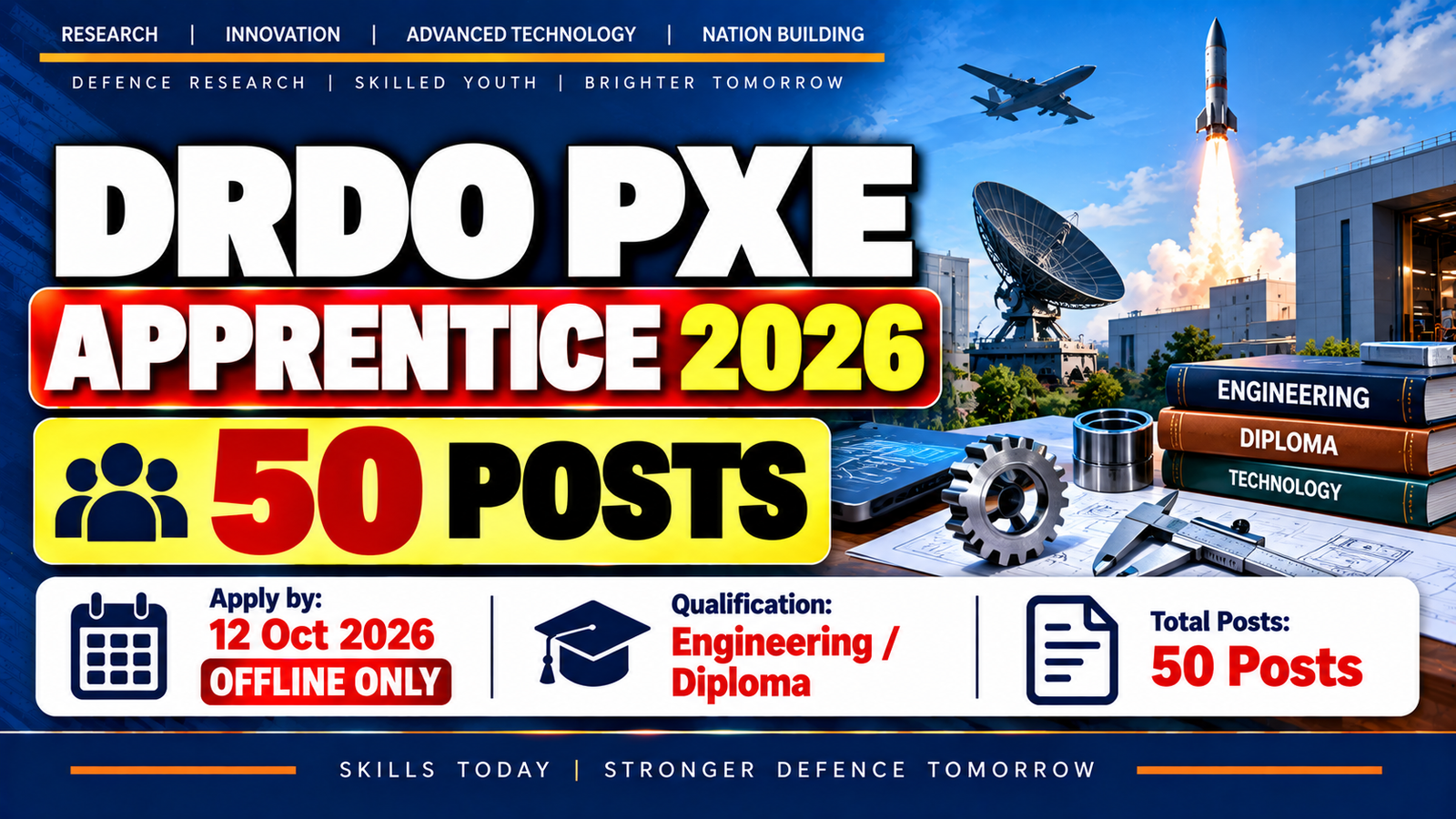 DRDO PXE Apprentice Recruitment 2026 - Apply for 50 Posts