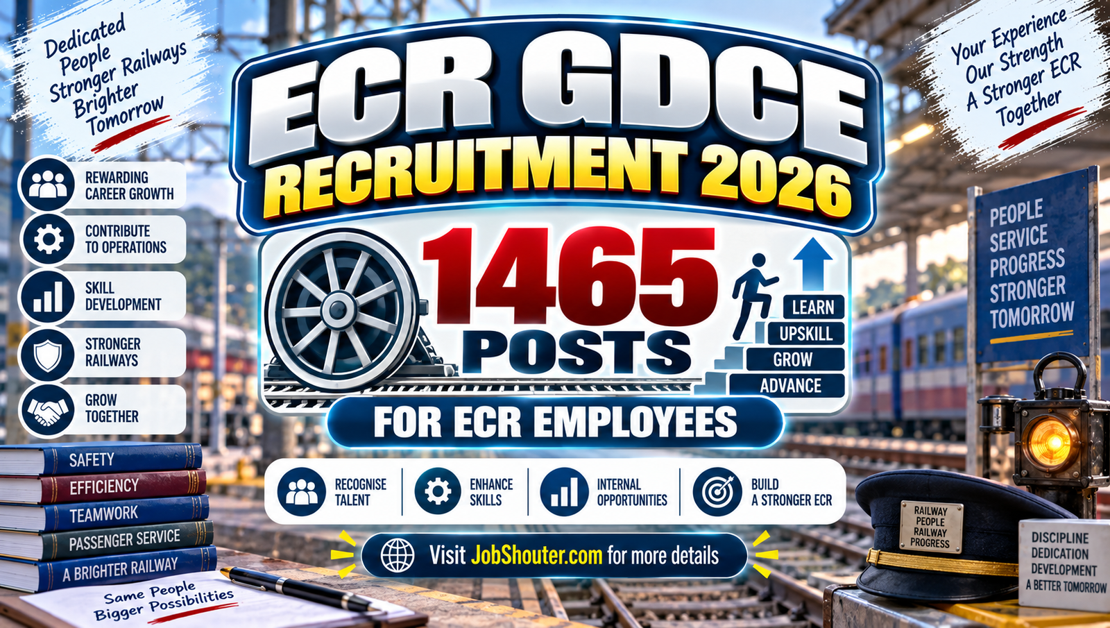 ECR GDCE Recruitment 2026 - Apply for 1465 Railway Posts