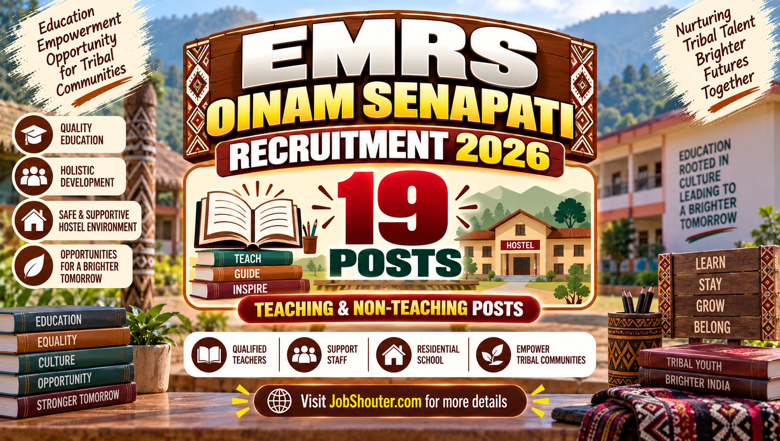 EMRS Oinam Senapati Recruitment 2026 - 19 Staff Posts