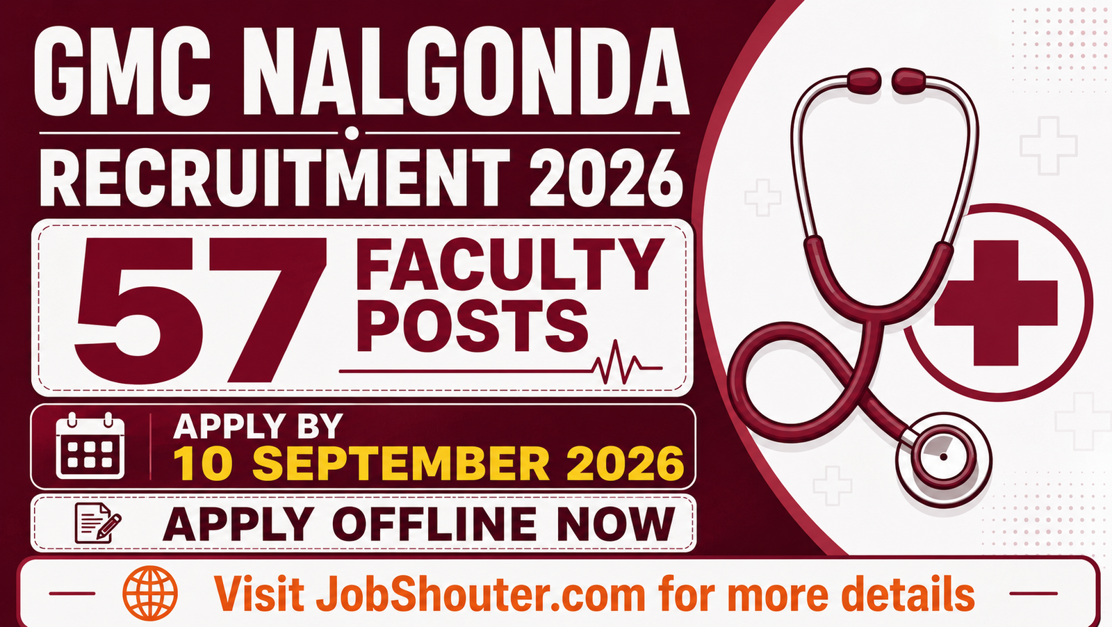 GMC Nalgonda Recruitment 2026 - Apply Offline