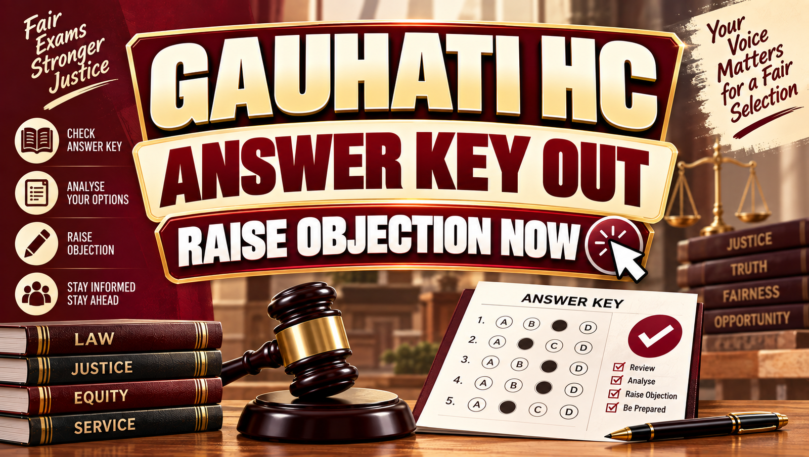Gauhati High Court Judicial Assistant Answer Key 2026 - Raise Objection