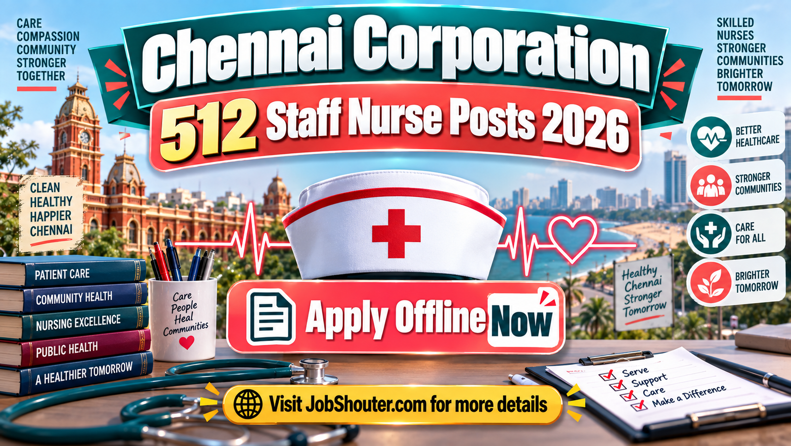 Greater Chennai Corporation Staff Nurse Recruitment 2026 - 512 Posts