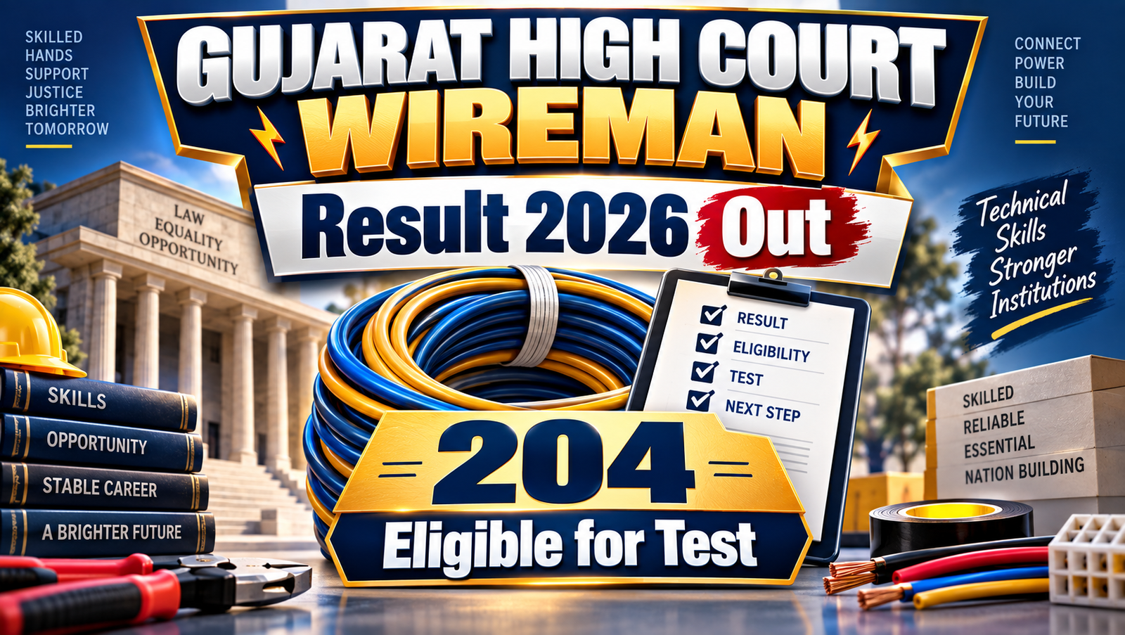 Gujarat High Court Wireman Result 2026 - Eligible List Out