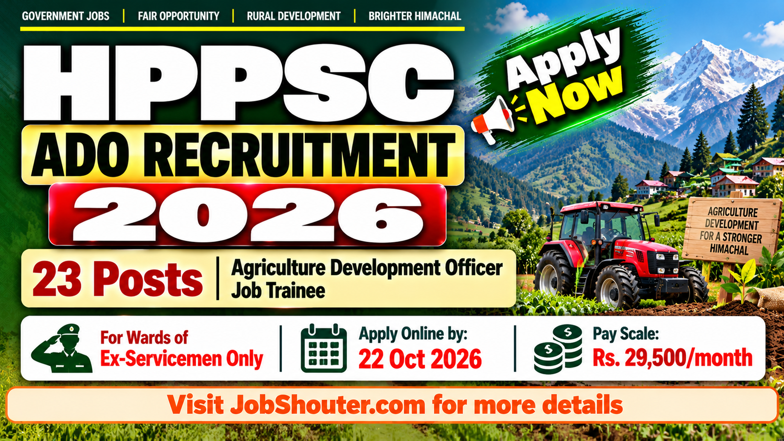 HPPSC ADO Recruitment 2026 - Apply for 23 Posts by 22 October