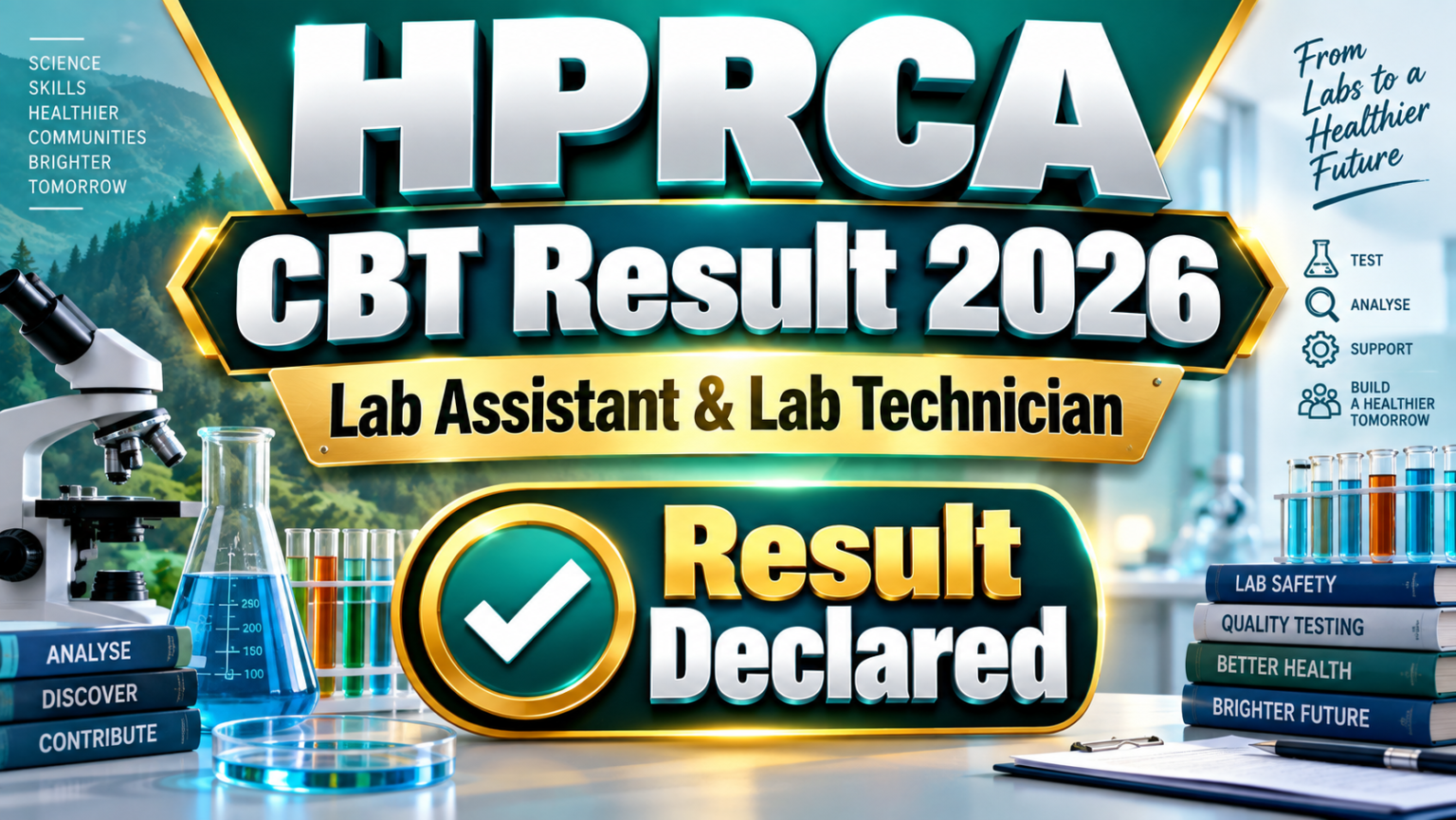HPRCA CBT Result 2026 - Lab Assistant & Lab Technician Result Out