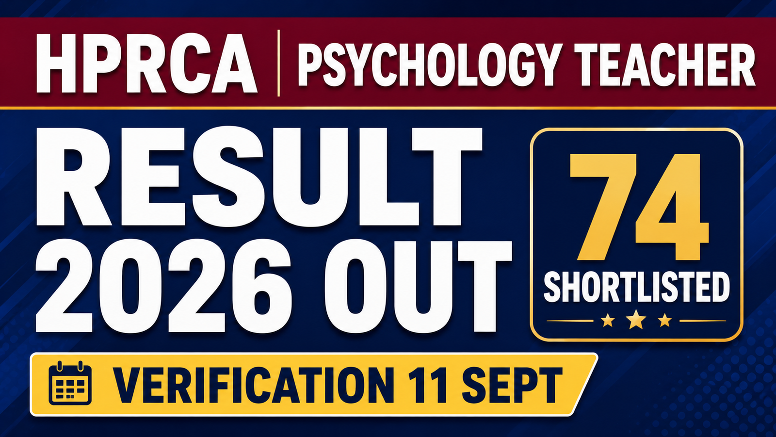 HPRCA Psychology Teacher Result 2026 - 74 Shortlisted