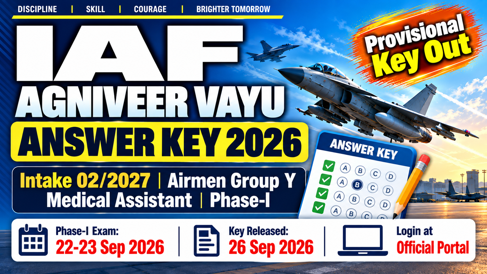 IAF Agniveer Vayu Answer Key 2026 - Intake 022027 Response Sheet Out