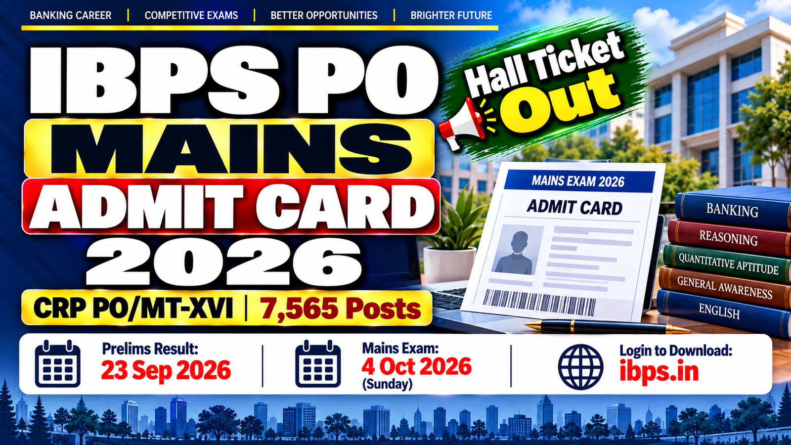 IBPS PO Mains Admit Card 2026 Out - Download for 4 Oct Exam