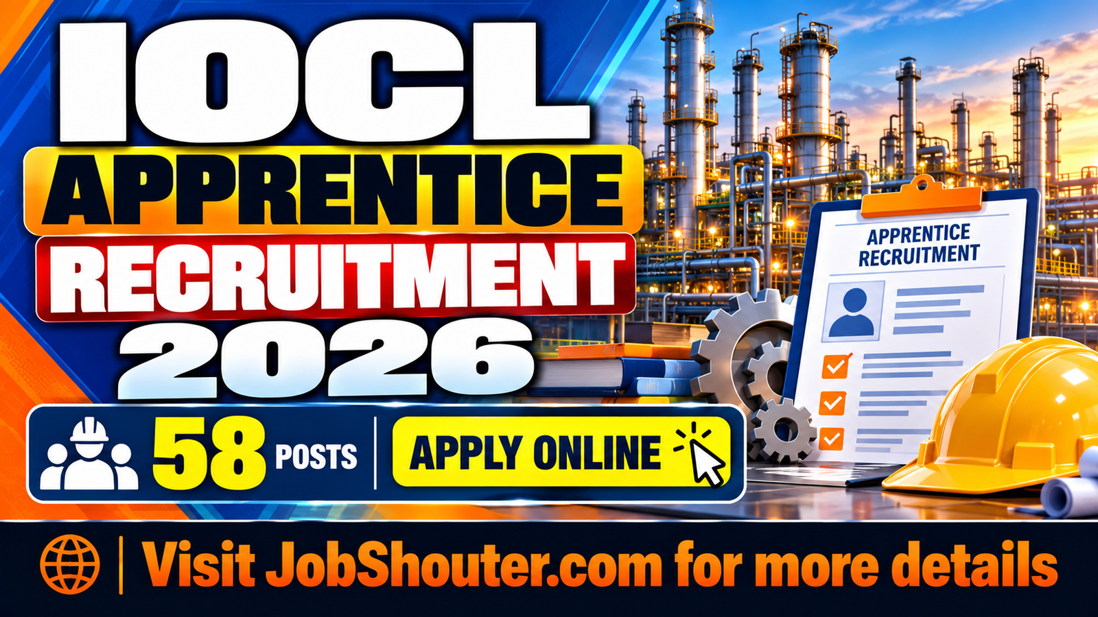 IOCL Apprentice Recruitment 2026 - Apply Online for 58 Posts