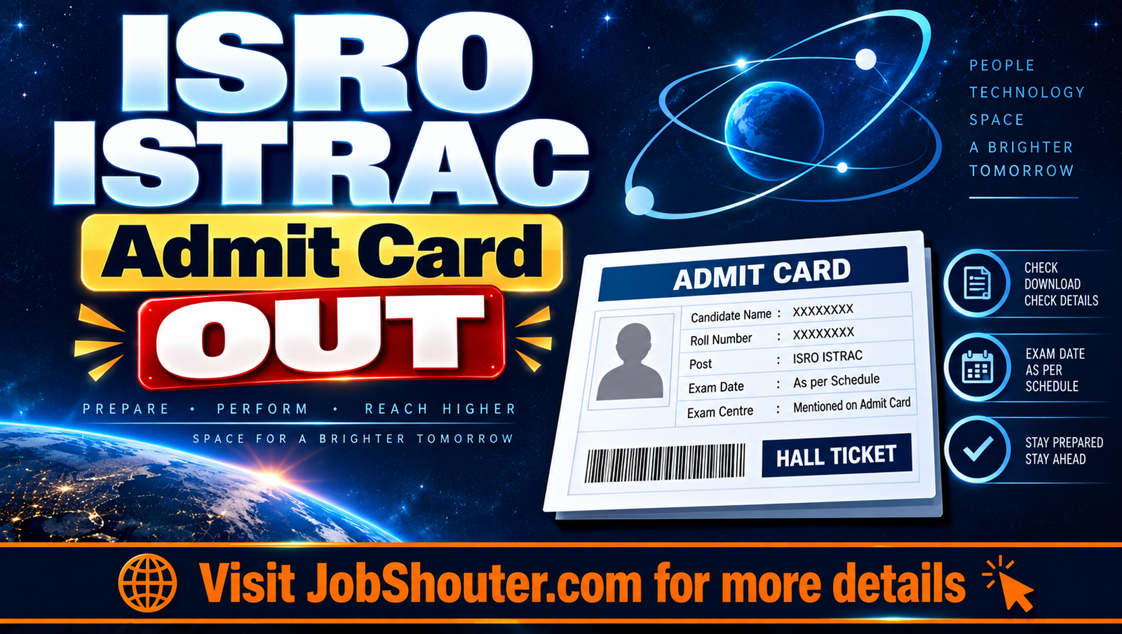 ISRO ISTRAC Admit Card 2026 Out - Download CBT Hall Ticket
