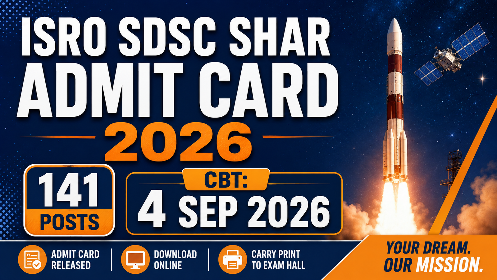 ISRO SDSC SHAR Admit Card 2026 - Download Hall Ticket