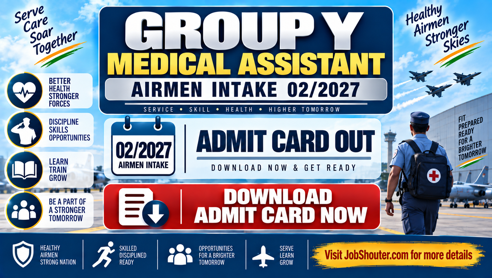 Indian Air Force Group Y Medical Assistant Airmen Intake 022027 Admit Card 2026 - Download Hall Ticket