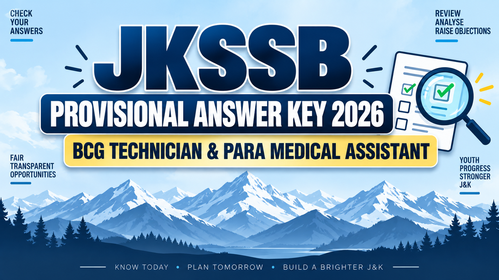 JKSSB BCG Technician Provisional Answer Key 2026 Out