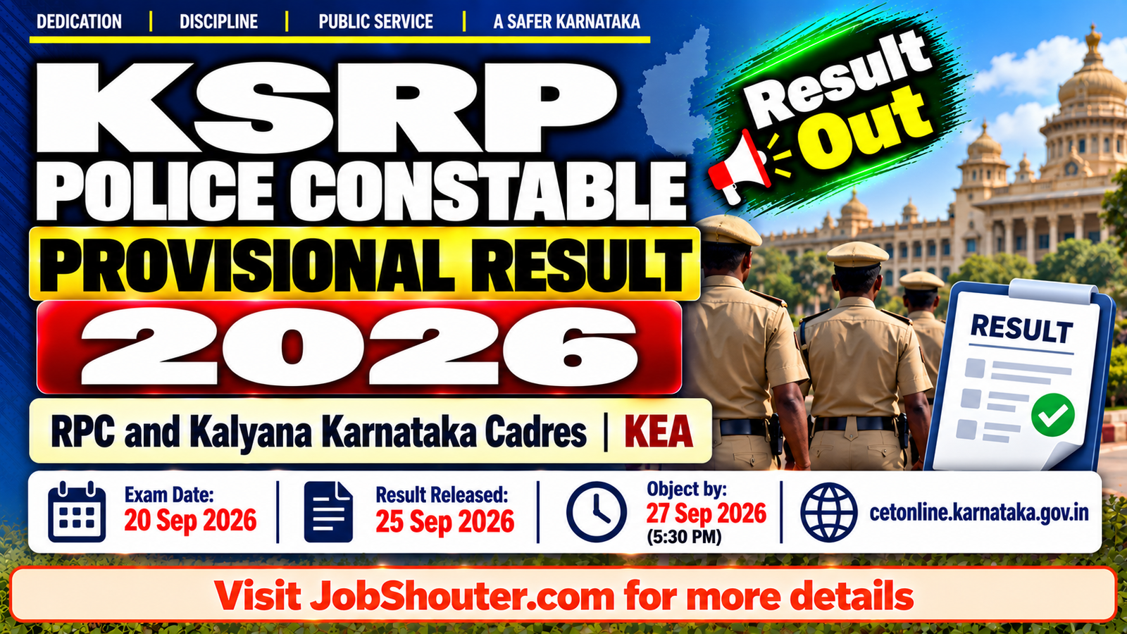 KSRP Police Constable Provisional Result 2026 Out - Object by 27 Sep