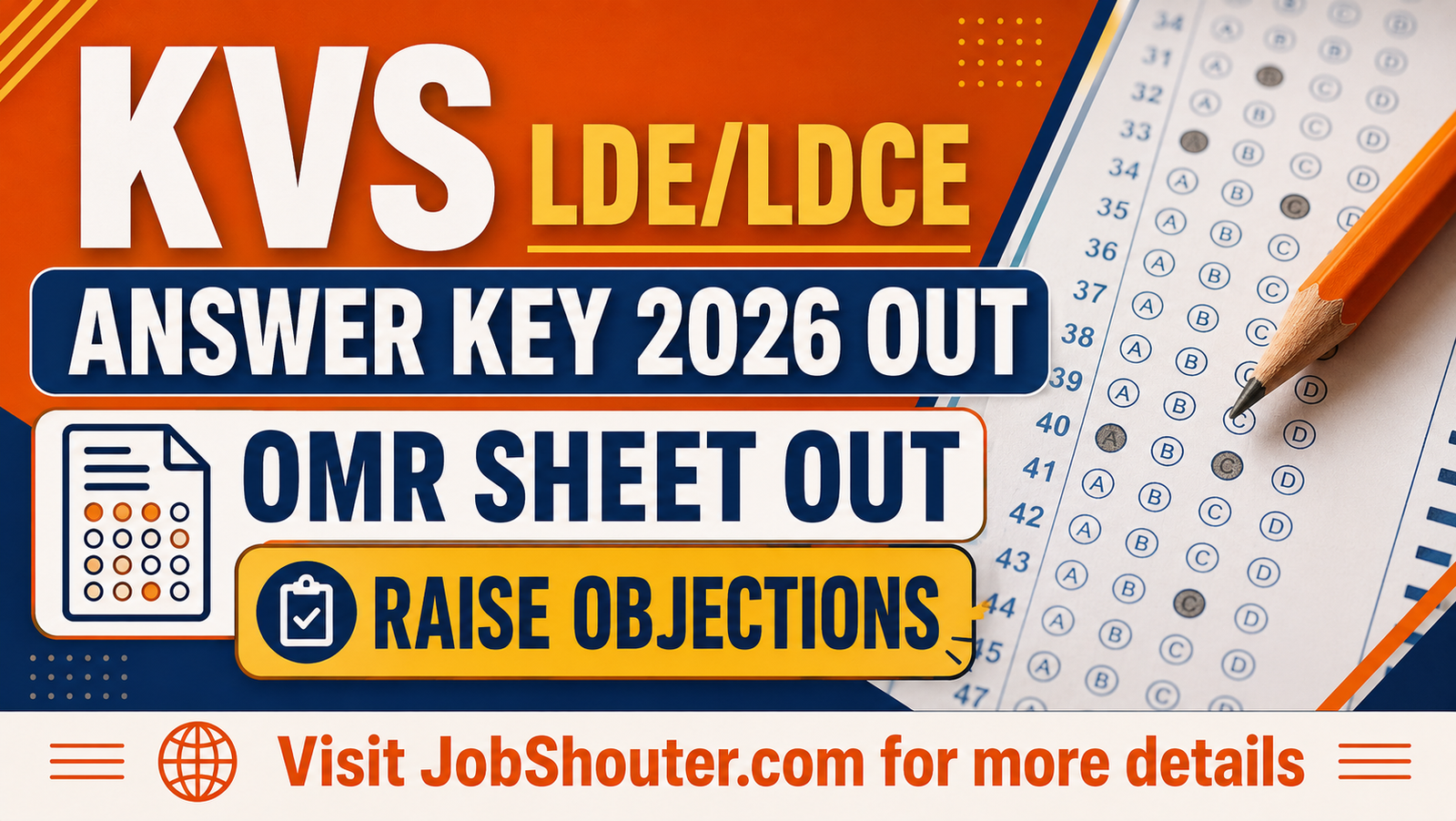 KVS LDELDCE Answer Key 2026 Out - Check OMR Sheet & Object