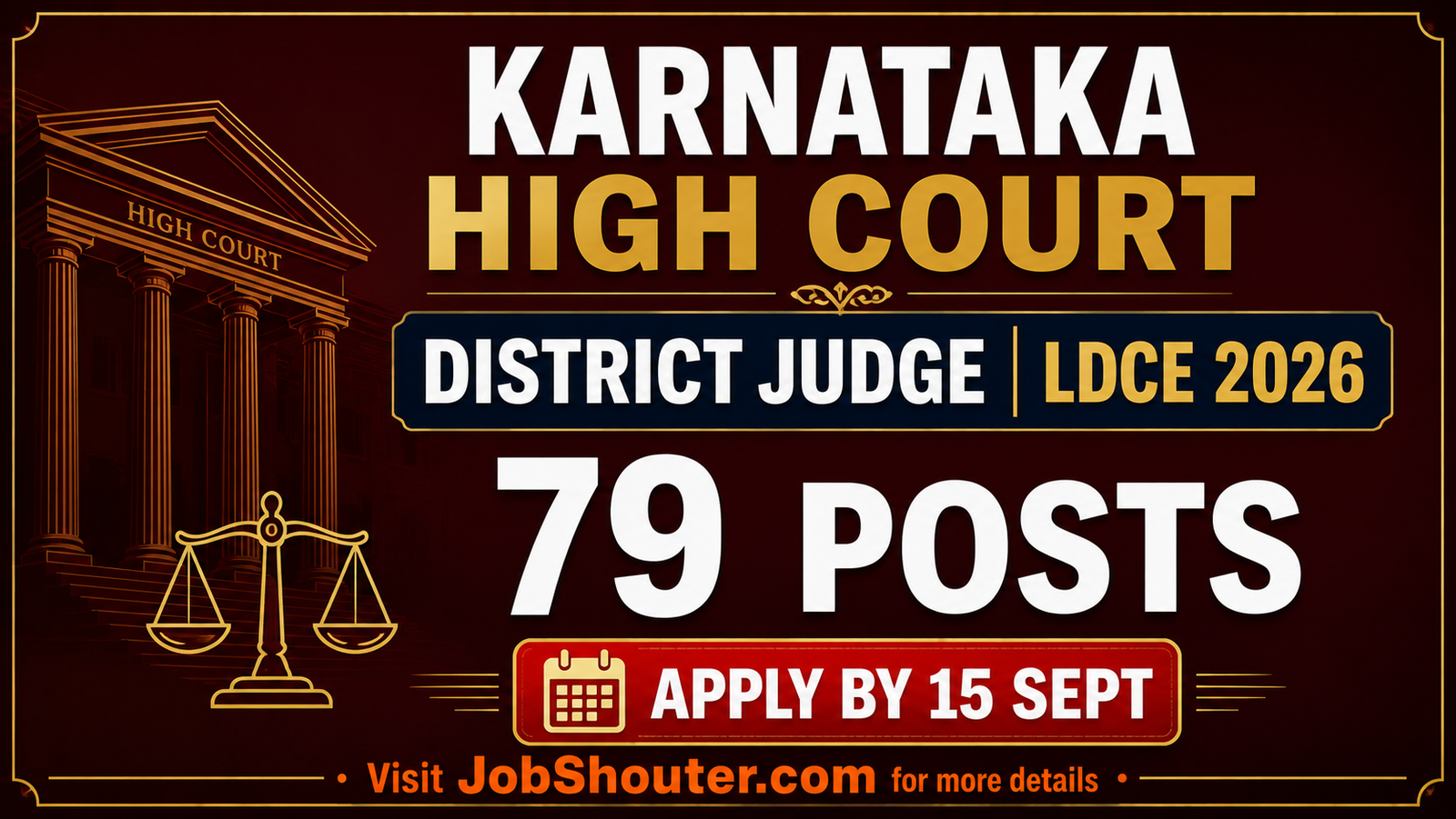 Karnataka HC LDCE 2026 - Apply Online for 79 District Judge Posts