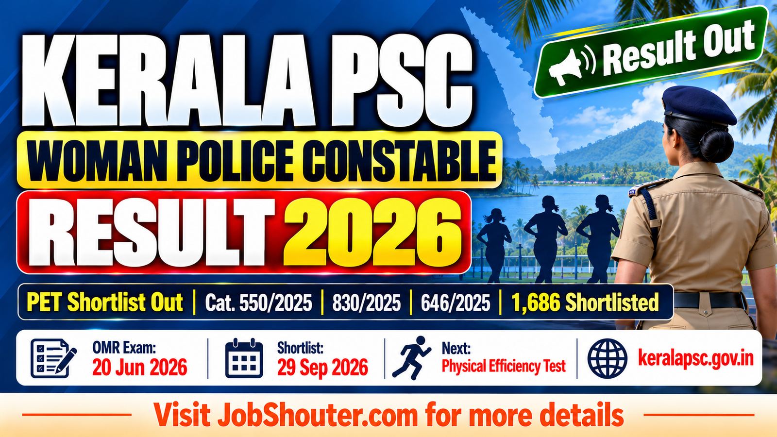 Kerala PSC Woman Police Constable Result 2026 - PET Shortlist Out