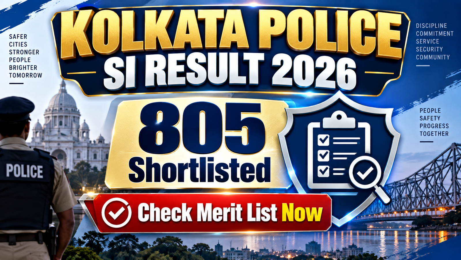 Kolkata Police SI Result 2026 - Final Written Result Out