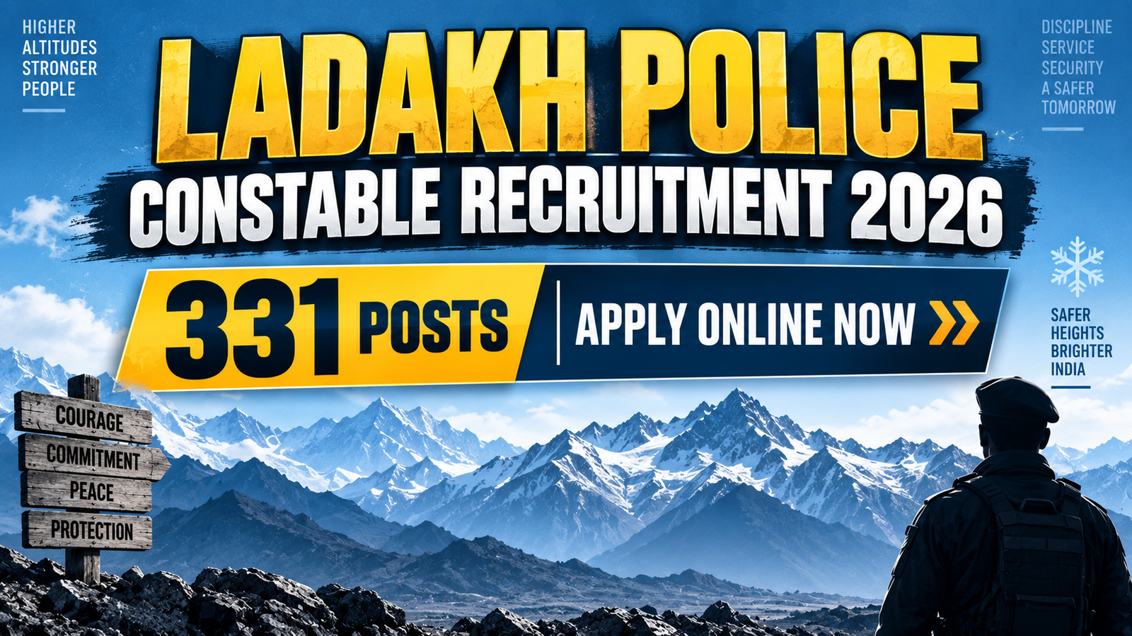 Ladakh Police Constable Recruitment 2026 - Apply for 331 Posts