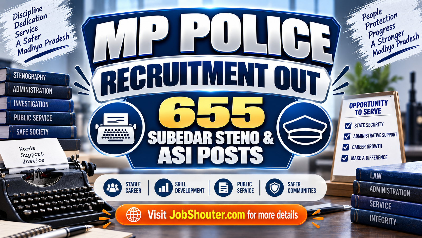 MP Police Subedar Steno & ASI Recruitment 2026 - 655 Posts