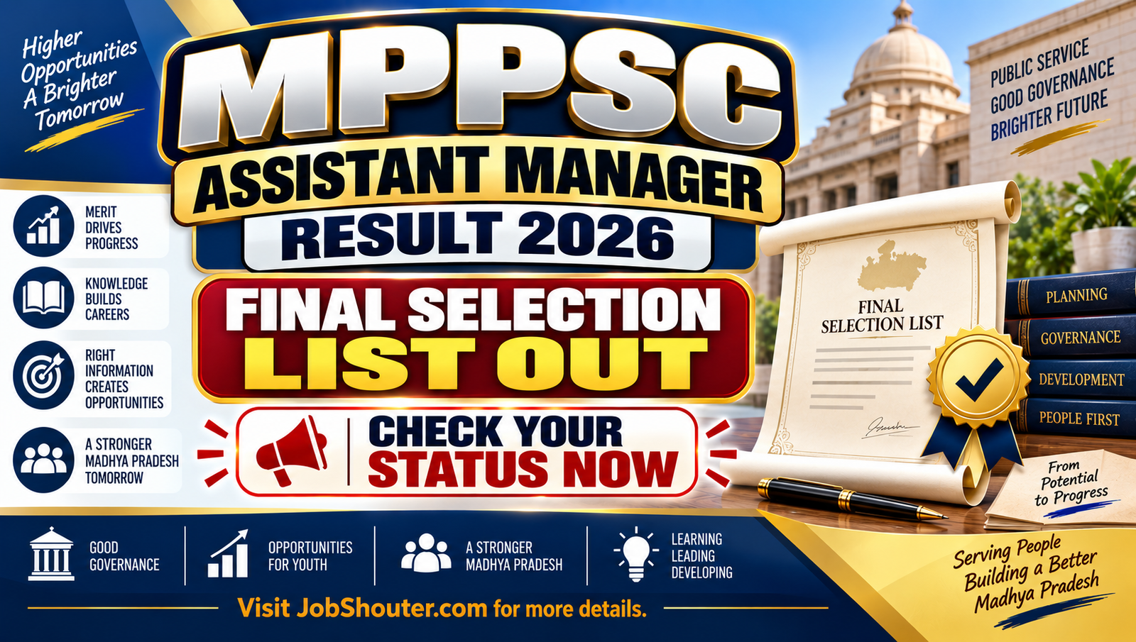 MPPSC Assistant Manager Result 2026 - Check Final List