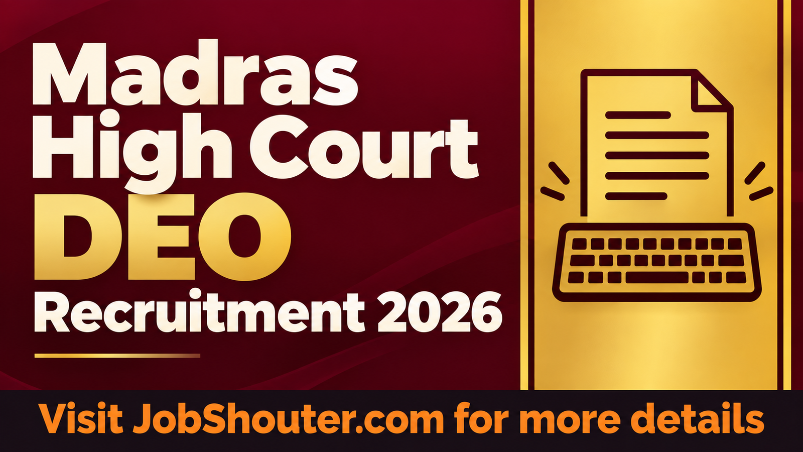 Madras High Court DEO Recruitment 2026 - 115 Posts Open