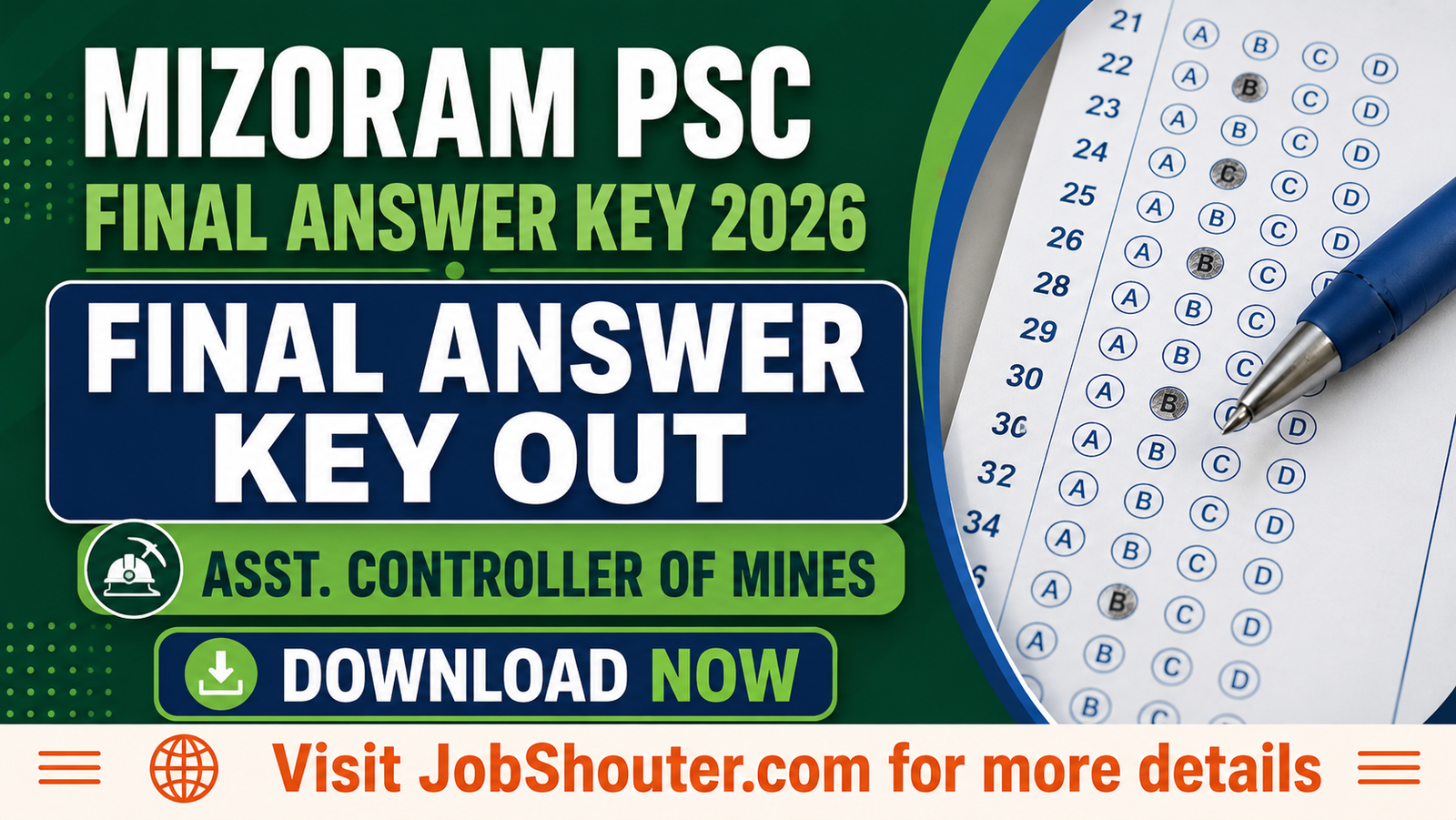 Mizoram PSC Assistant Controller Final Answer Key 2026 Out