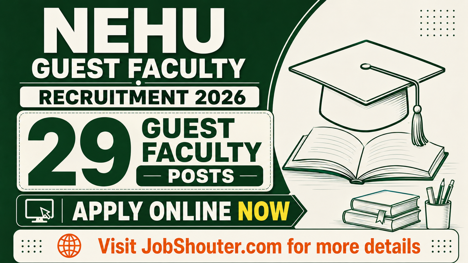 NEHU Guest Faculty Recruitment 2026 - Apply Online for 29 Posts