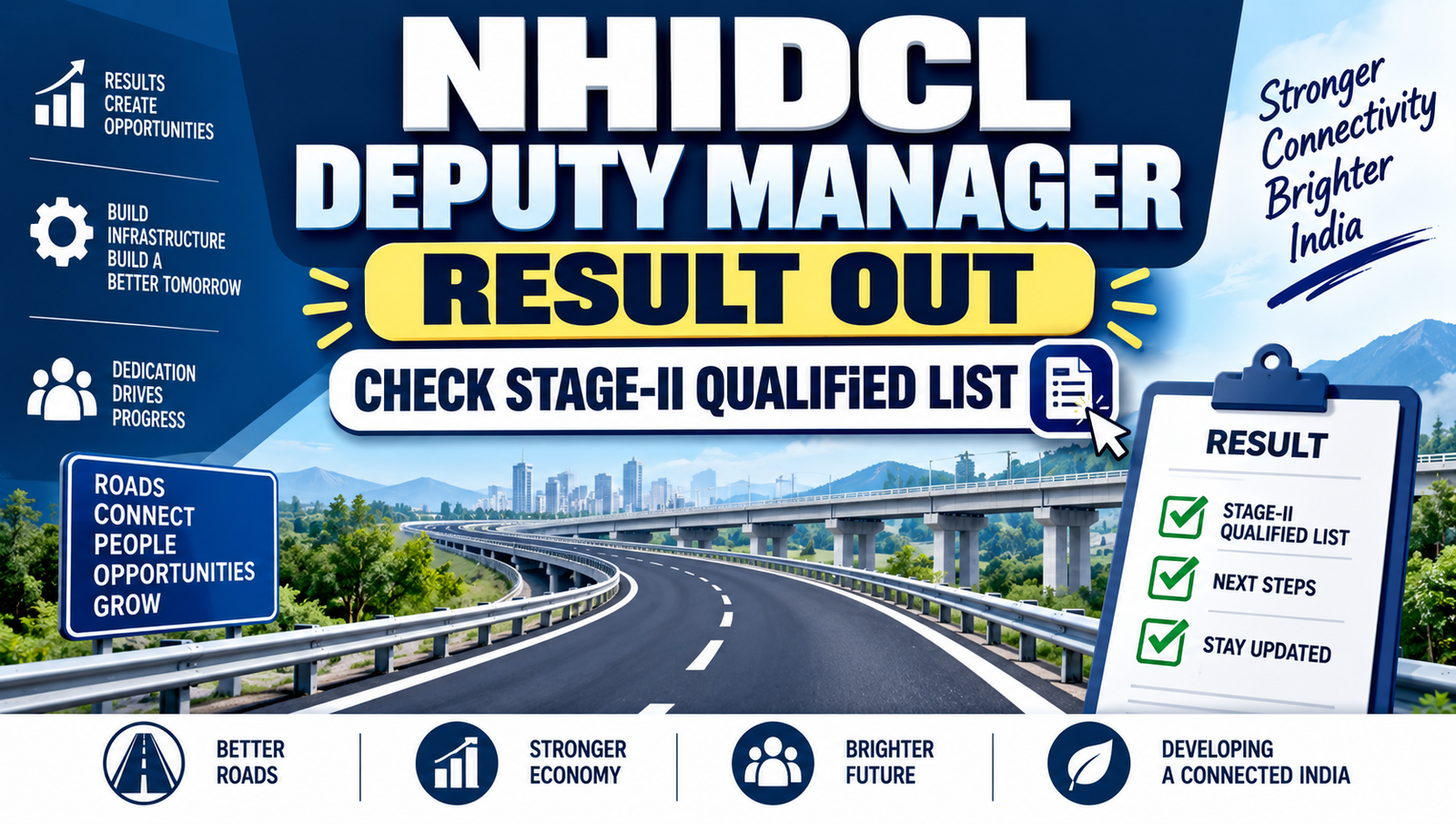 NHIDCL Deputy Manager Result 2026 - Check Stage-II Qualified List
