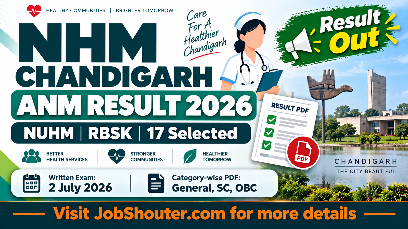 NHM Chandigarh ANM Result 2026 category-wise PDF