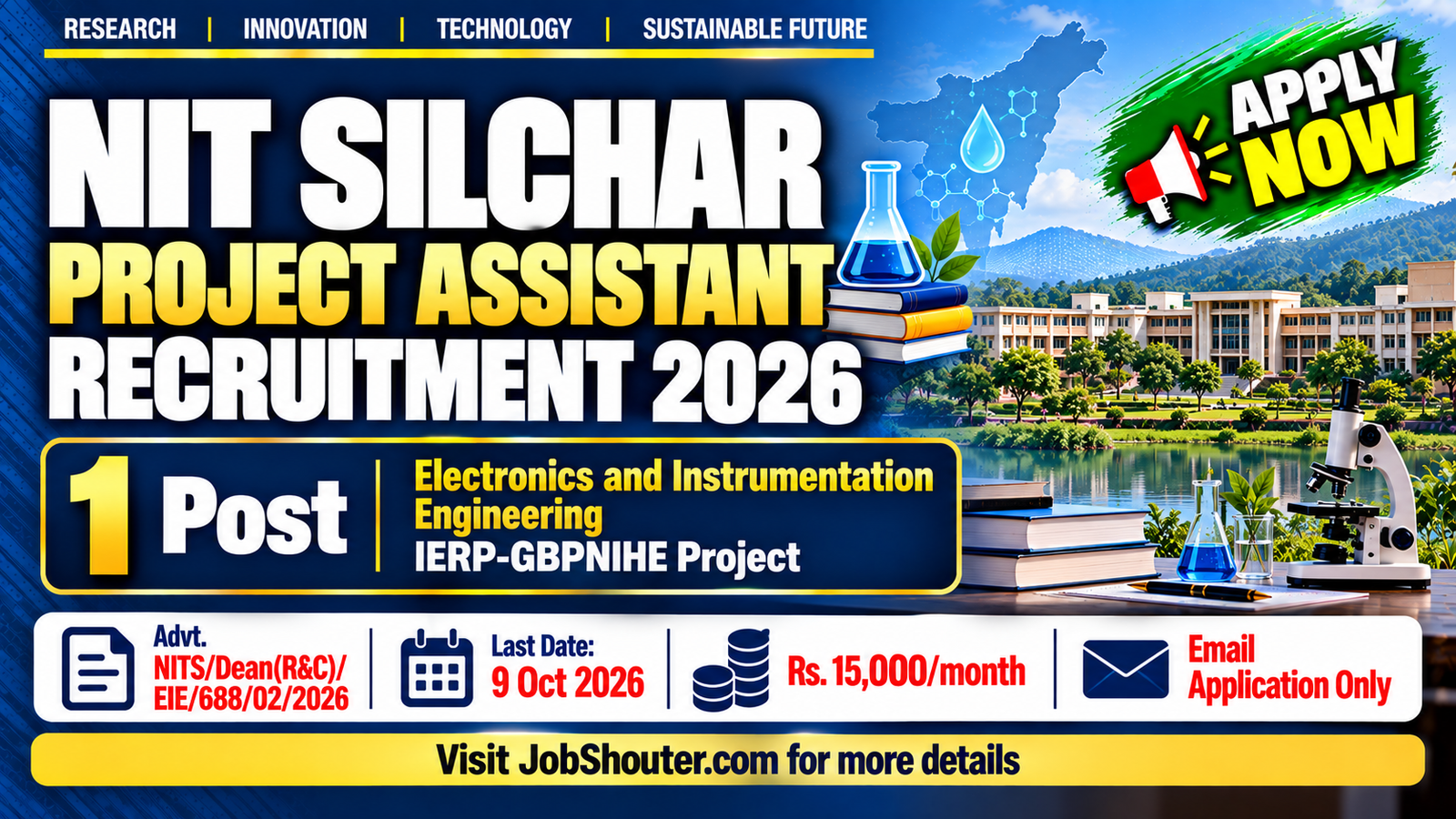 NIT Silchar Project Assistant Recruitment 2026 - Apply by 9 October