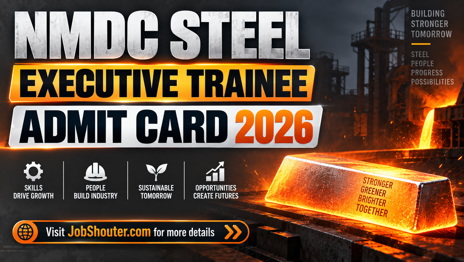 NMDC Steel Executive Trainee Admit Card 2026 - Download Now