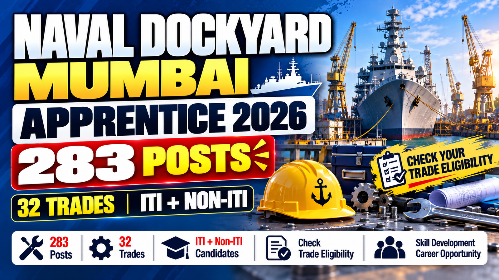 Naval Dockyard Mumbai Apprentice 2026 - Apply for 283