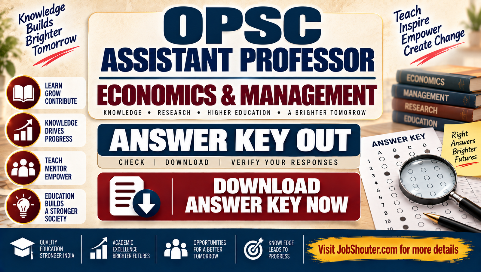 OPSC Assistant Professor Economics and Management Provisional Answer Key 2026
