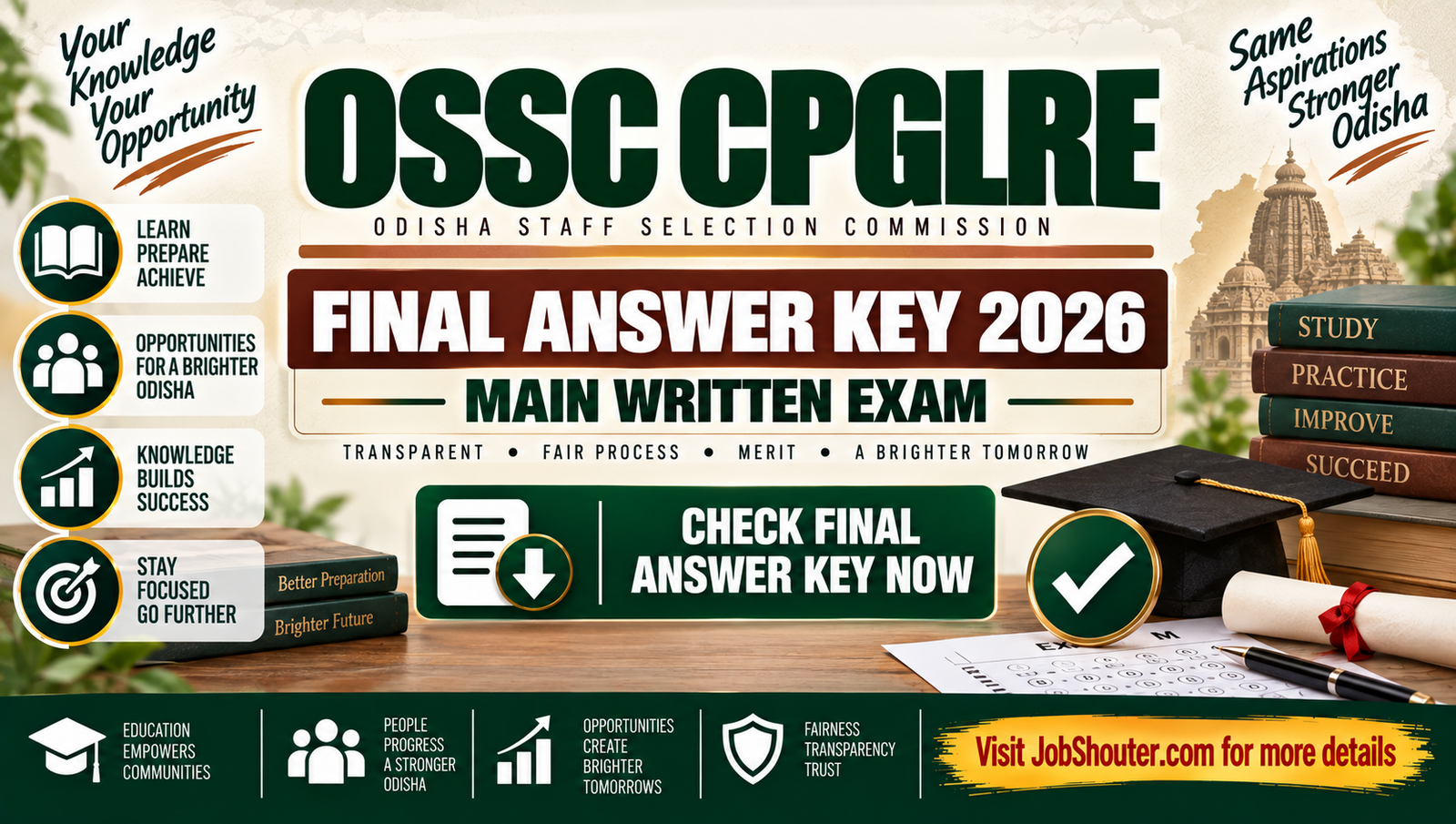 OSSC CPGLRE Final Answer Key 2026 - Main Written Exam