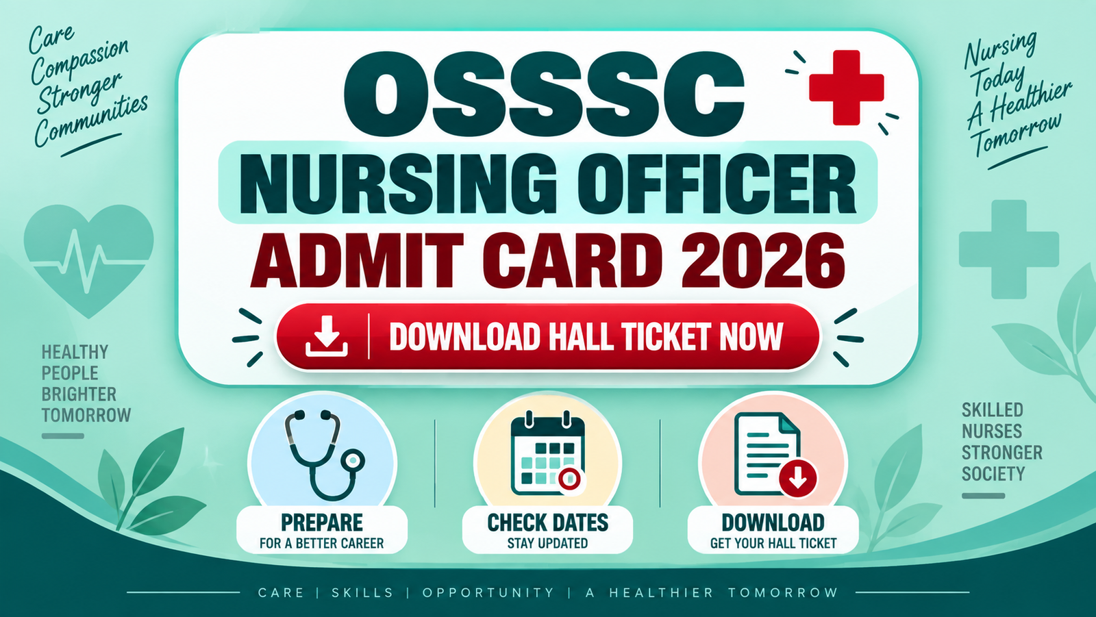 OSSSC Nursing Officer Admit Card 2026 - Download Hall Ticket