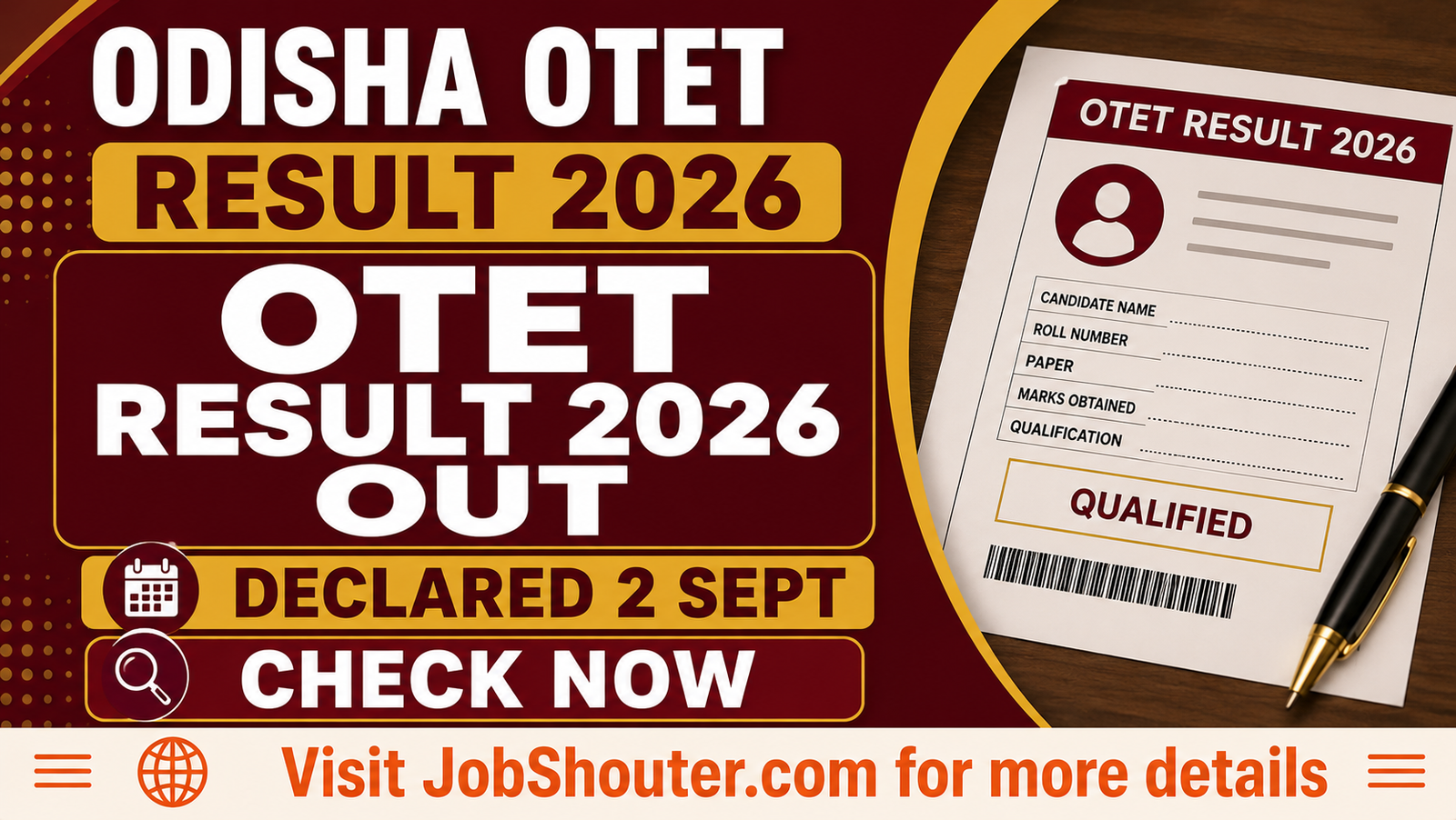 Odisha OTET Result 2026 Declared