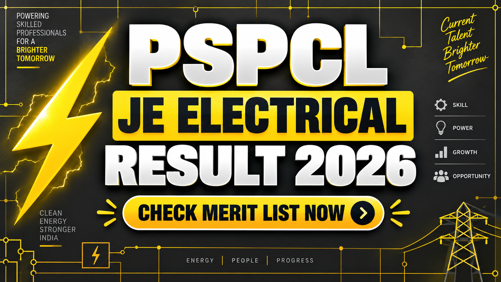 PSPCL JE Electrical Result 2026 - Check Merit List Now