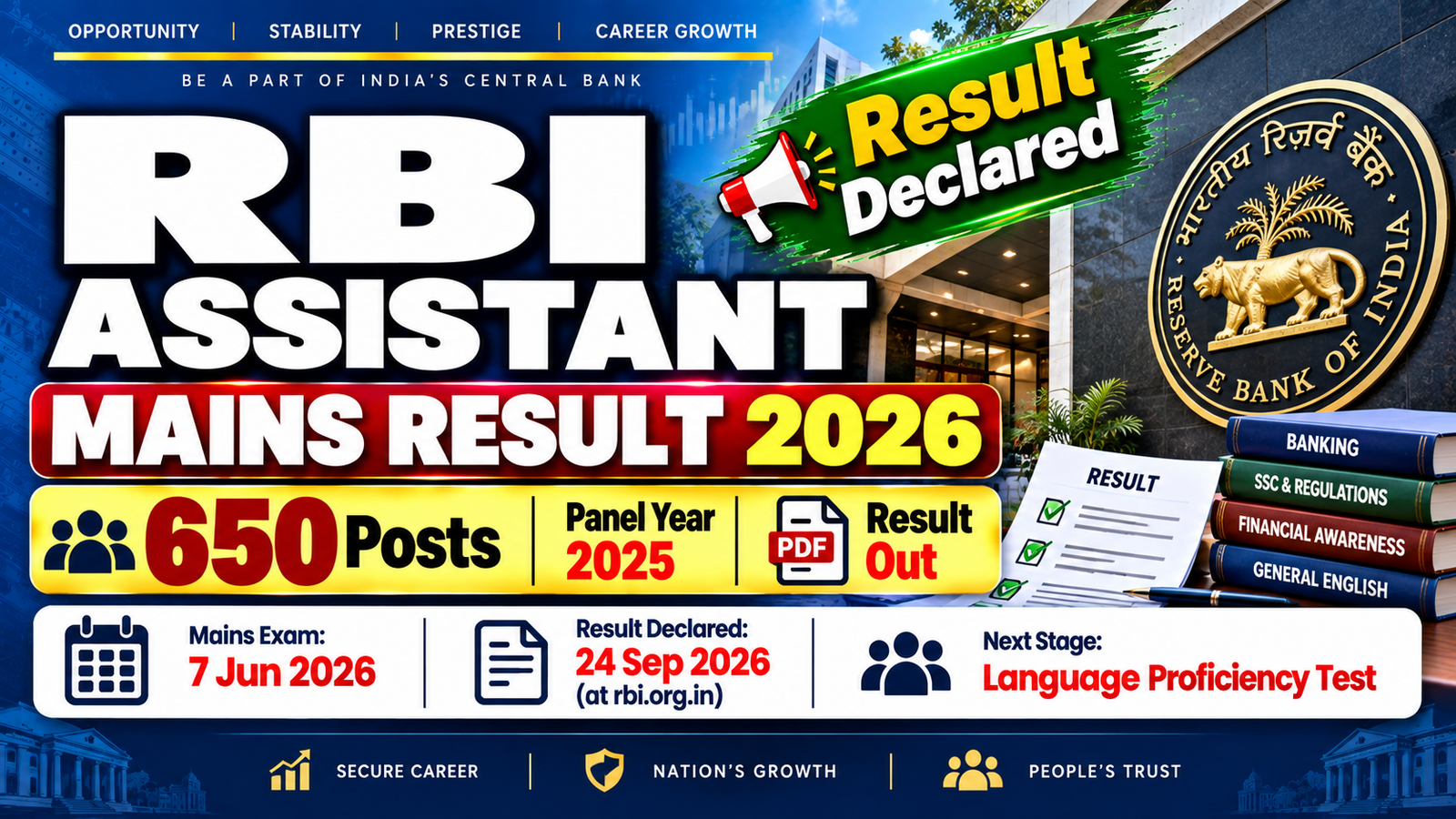 RBI Assistant Mains Result 2026 Out- Download PDF & Check LPT Details