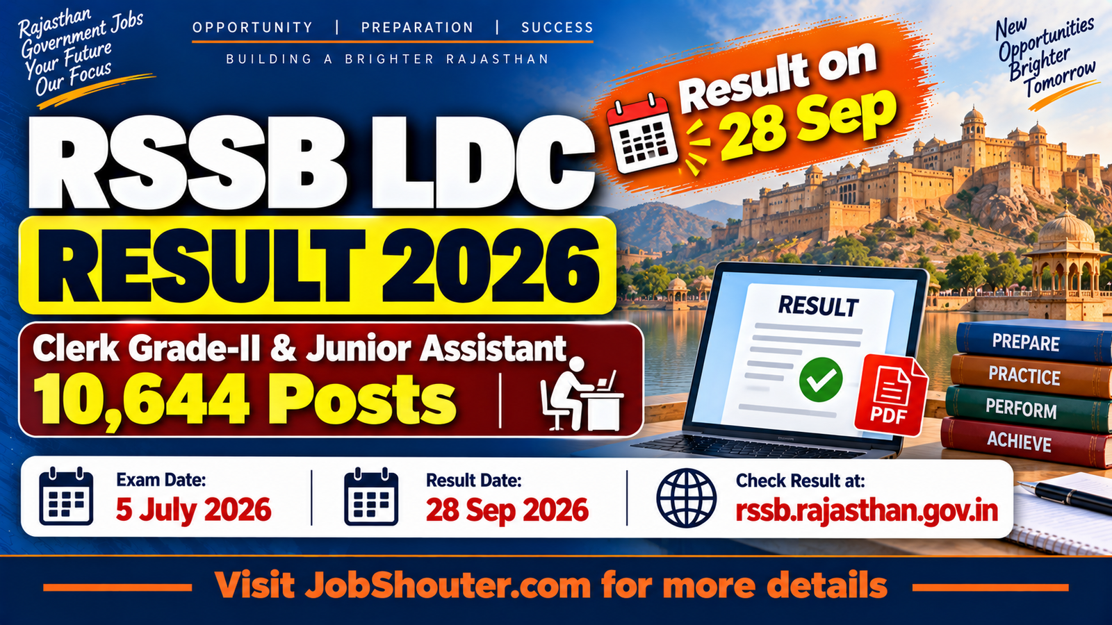 RSSB LDC Result 2026 - Written Exam Result on 28 September