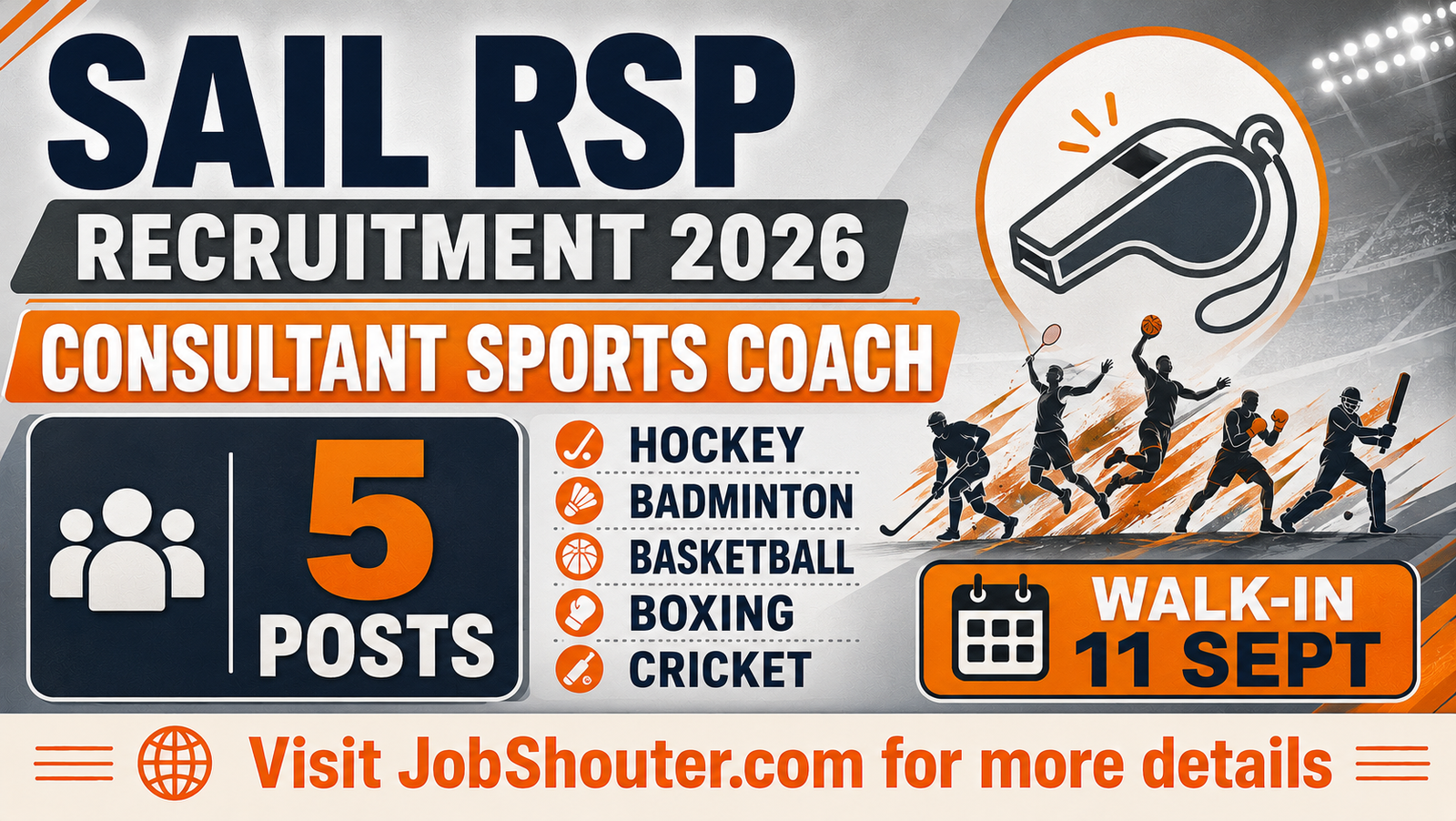 SAIL RSP Recruitment 2026 - Walk-in for Sports Coach Posts