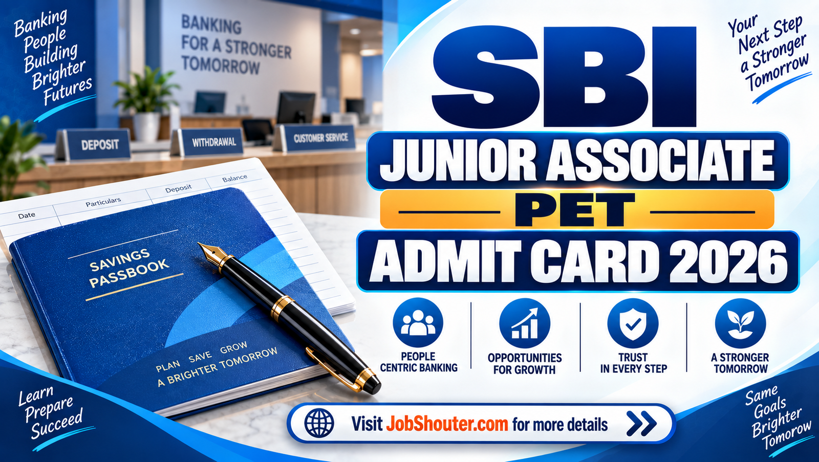 SBI Junior Associate PET Admit Card 2026 - Download Call Letter