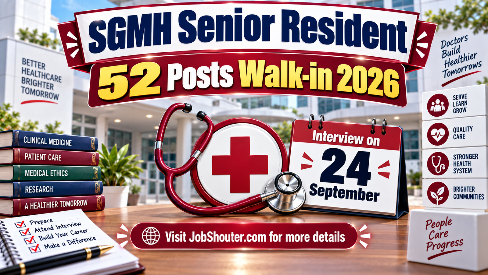 SGMH Senior Resident Recruitment 2026 - Walk-in for 52 Posts