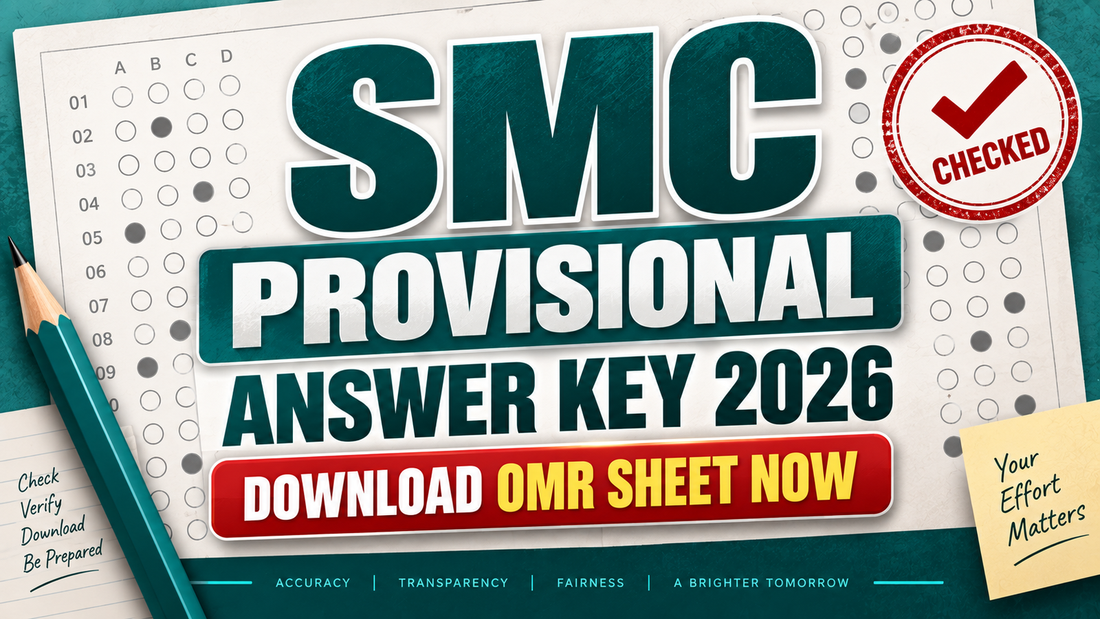 SMC Provisional Answer Key 2026 - Download OMR Sheet Now