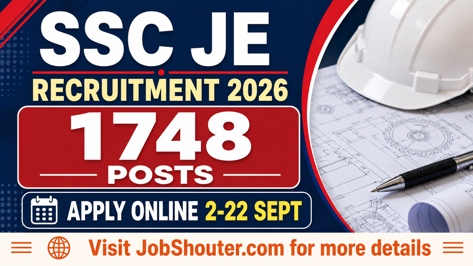 SSC JE Recruitment 2026 - Apply Online for 1748 Junior Engineer Posts